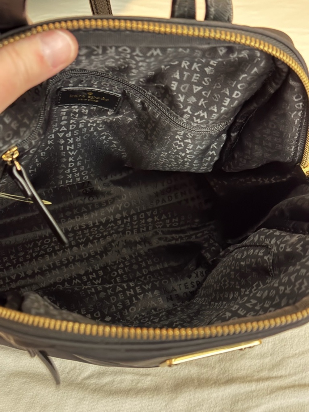 kate spade New York Black Nylon Backpack - Sleek Everyday Bag - Picture 3 of 10